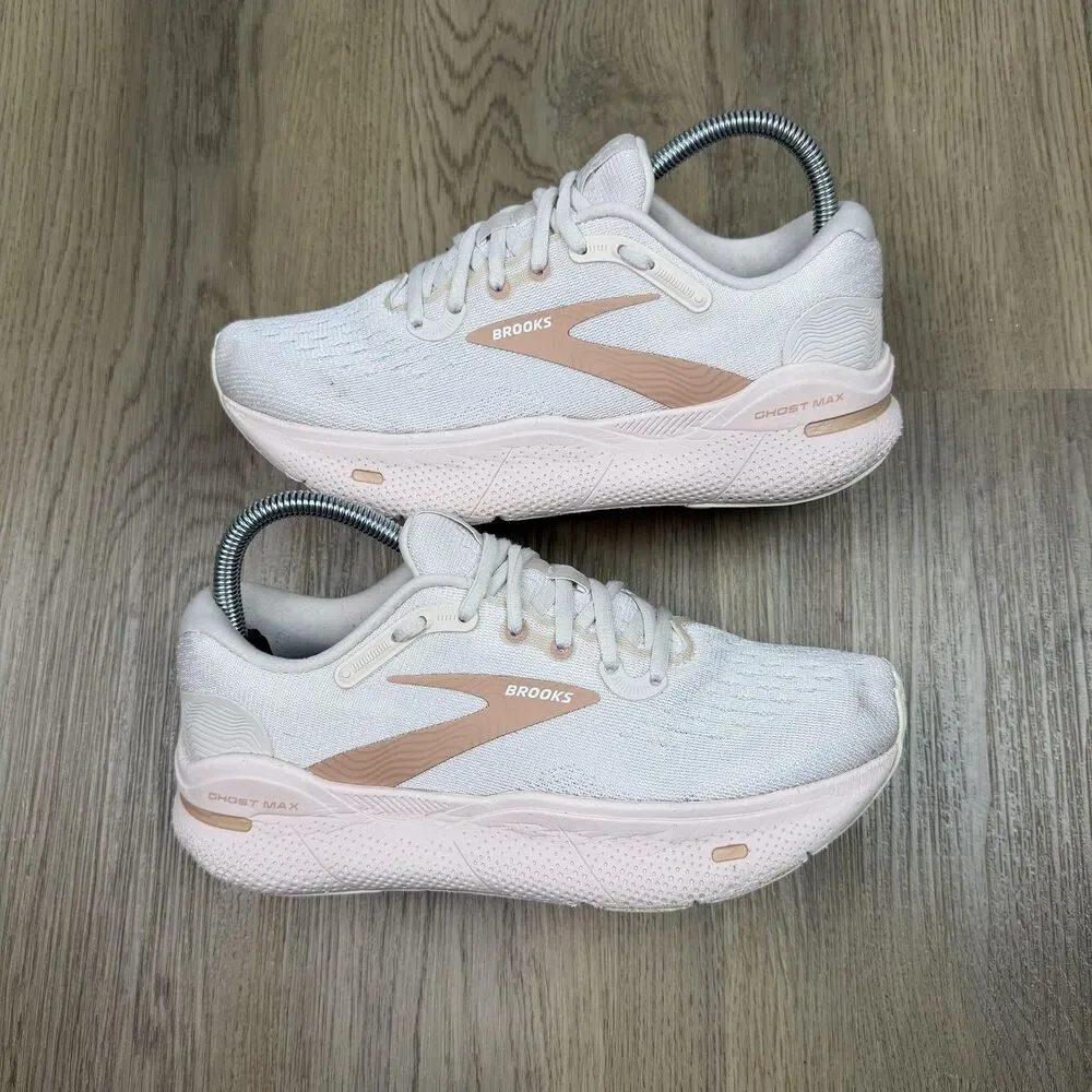 Brooks Ghost Max Shoes Womens Size 7.5 Pink Mesh Running Cushioned Athletic